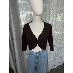 Joseph‎ A. Vintage cropped brown cardigan Size Large
